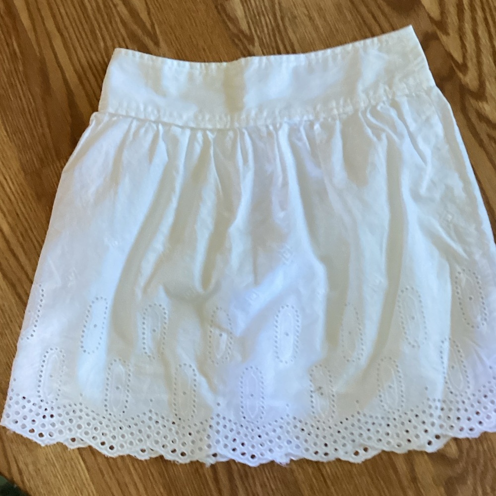 LOFT White Eyelet A-Line Skirt
